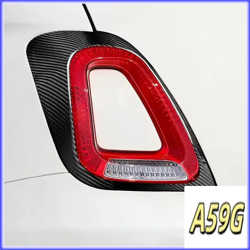 G9-Car الخلفي الذيل غطاء خفيف الذيل غطاء خفيف Forfiat 500 ملصق ألياف الكربون الصلب الحقيقي