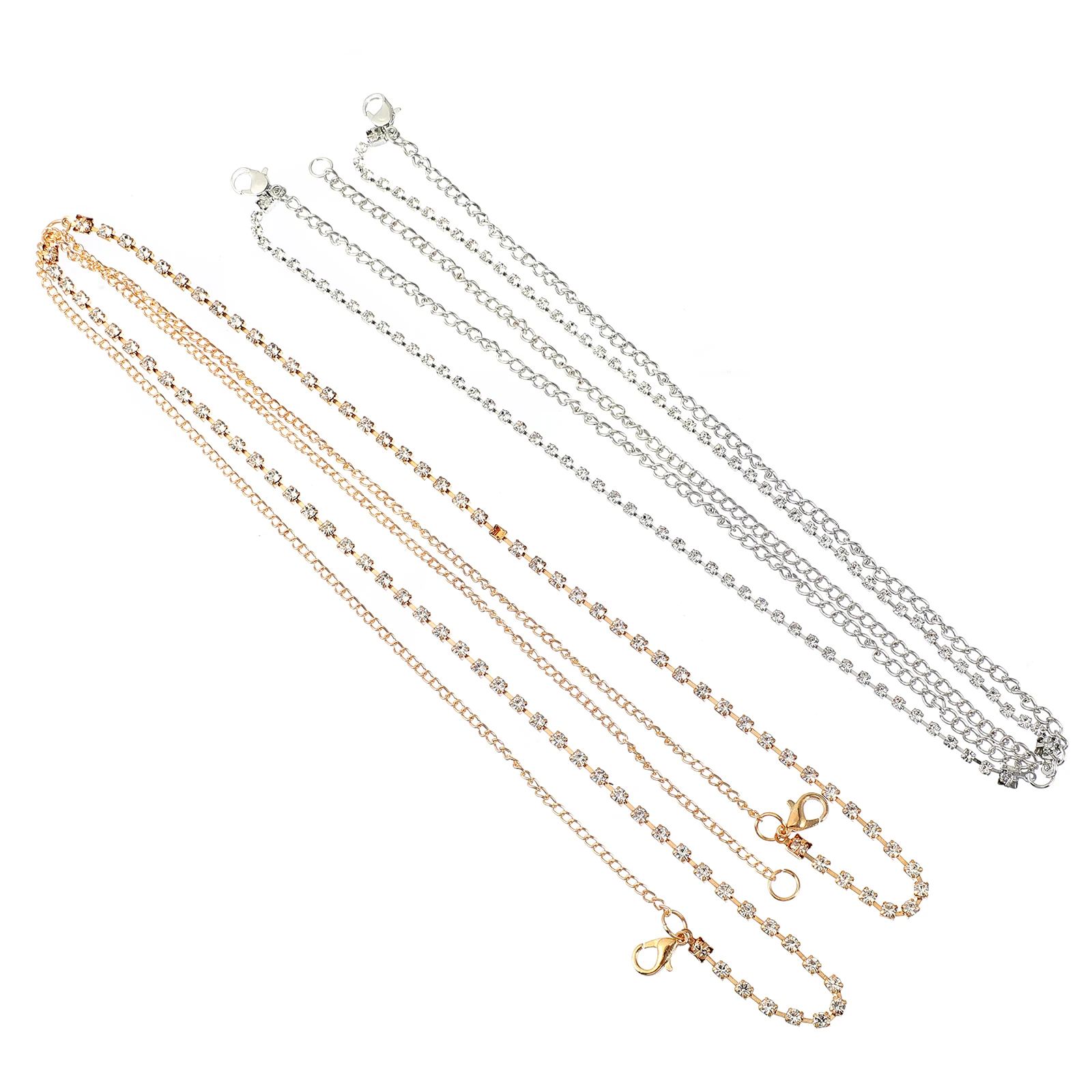 

4Pcs Alloy Headb Headpiece Wedding Bridal Women Head Chain Rhinestones Head Chain Silver Wedding Jewelry