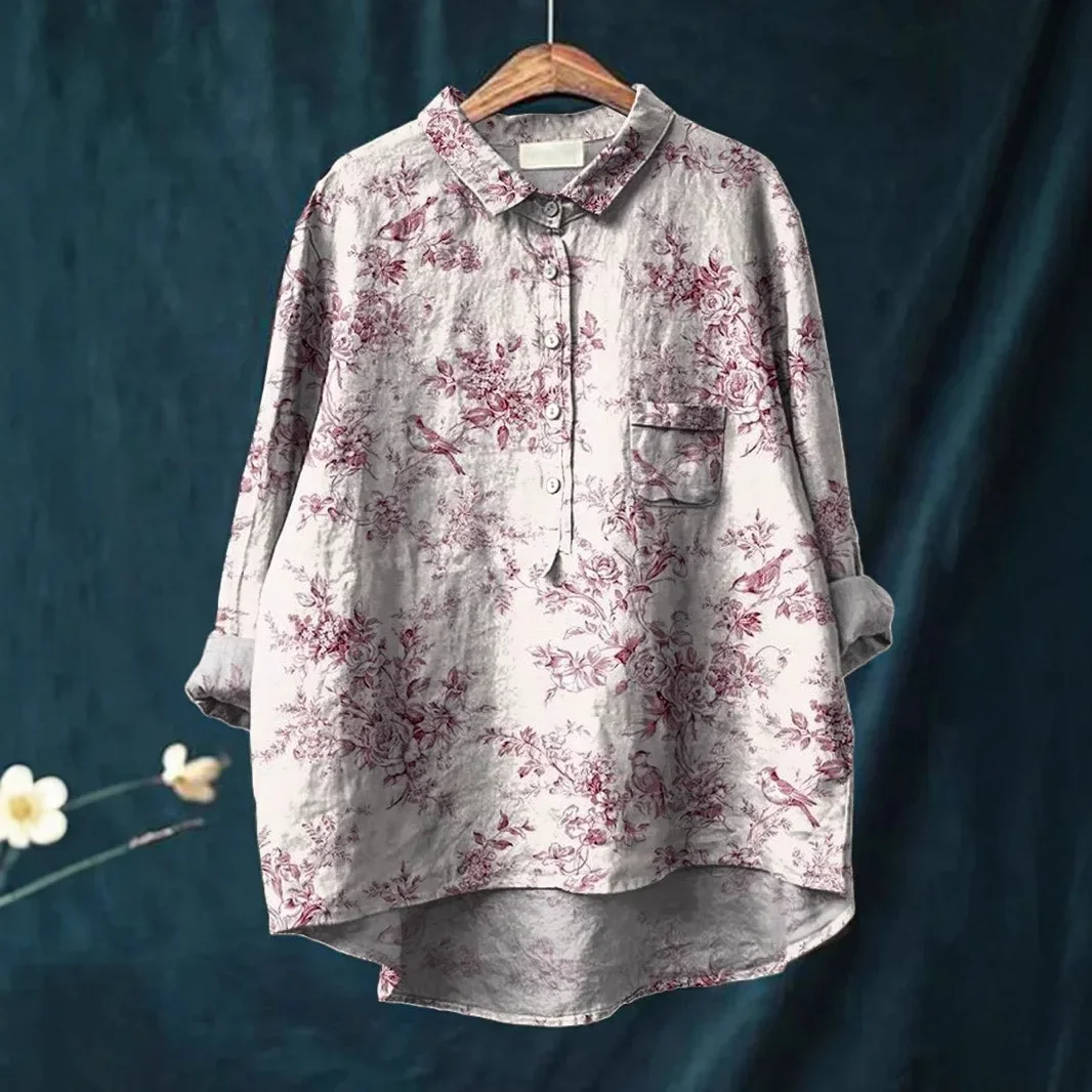 

Хит продаж: женская одежда на весну, новая рубашка в европейском и американском стиле, женская блузка с 3D-принтом цветочного узора.