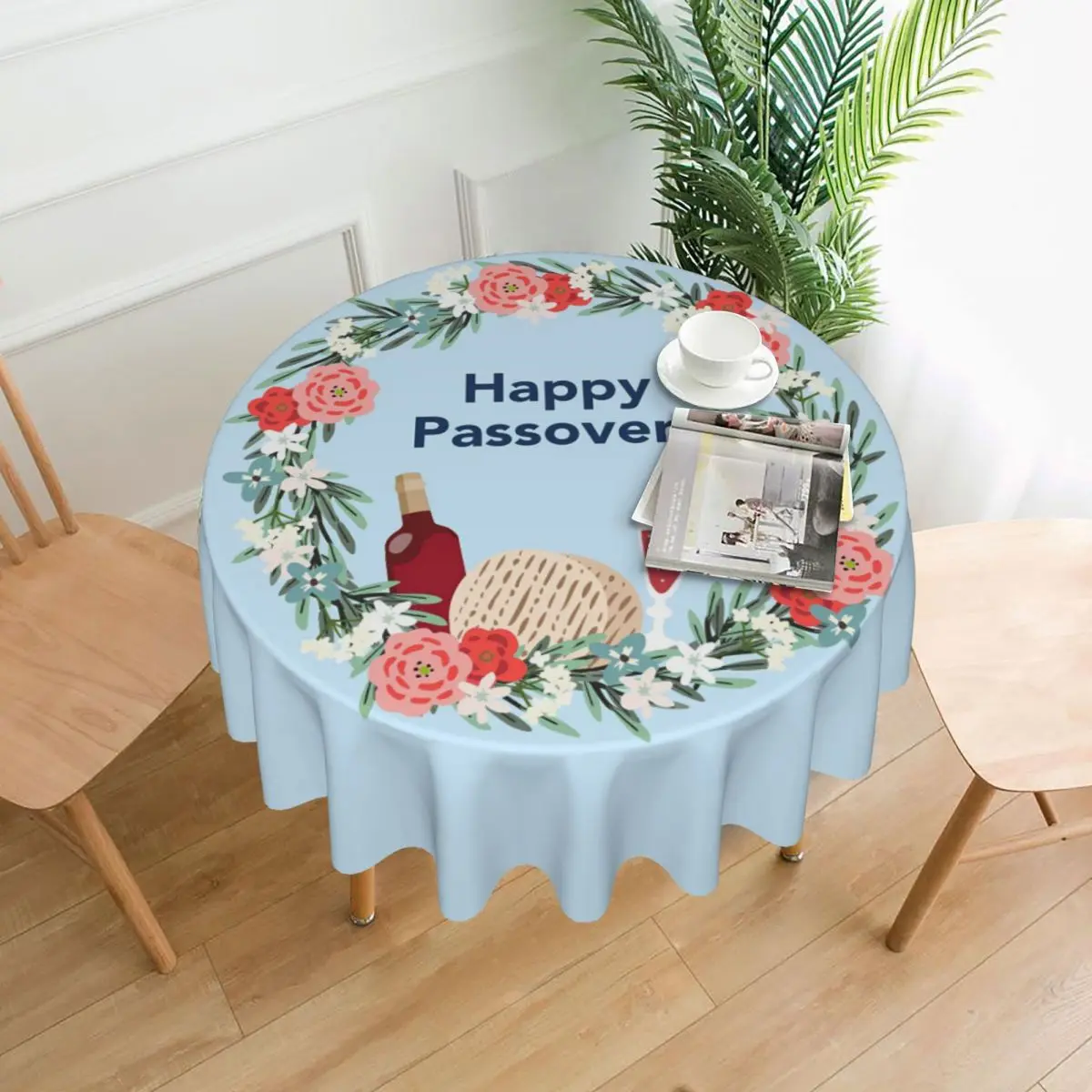 Tablecloth Jewish Passover Round Table Cloth Religious Holiday Table Cover Tablecloths Home Party Dining Room Table Decoration