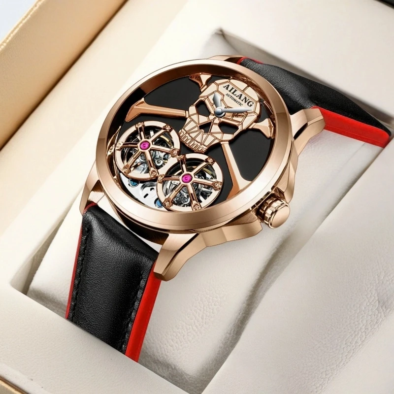 Ailang Double Flywheel fashion watches New Skull Trend Mechanical Watch