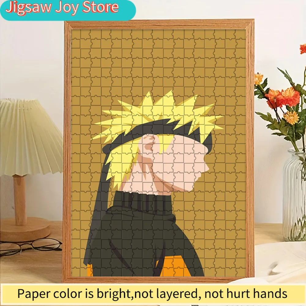 

Naruto Uzumaki Minimalist Side Profile Paper Puzzle, Anime Character with Spiky Blonde Hair and Black Headband in Flat Vector Ar