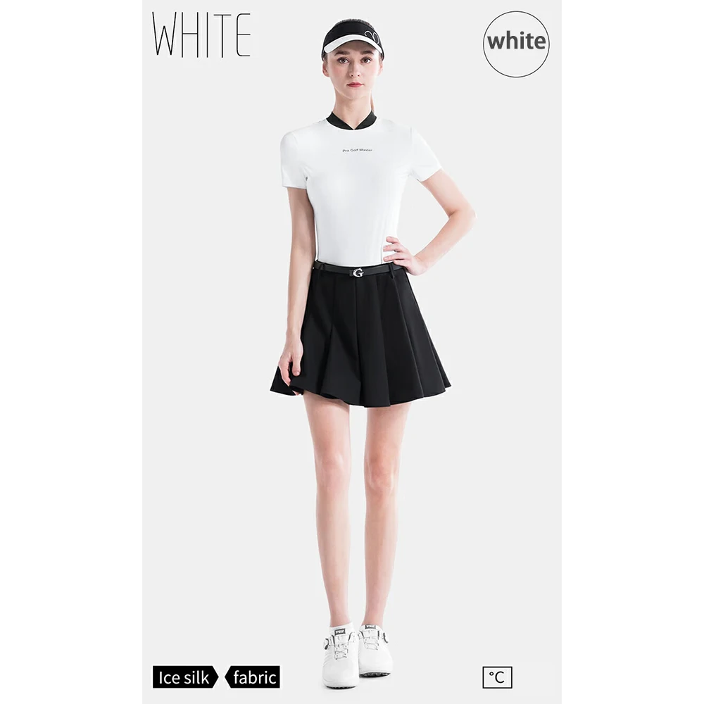 PGM Golf Damen-Kurzarm-T-Shirt UPF50+ Ice Silk Quick-Dry Top Sommer-High-Stretch-atmungsaktive Basisschicht – Detail 5