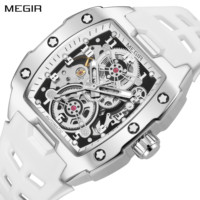 MEGIR Brand Fashion Mechanical Watch for Men Sport Hollowed Out Automatic Wristwatch Luminous Waterproof Clock Reloj Hombre 8602
