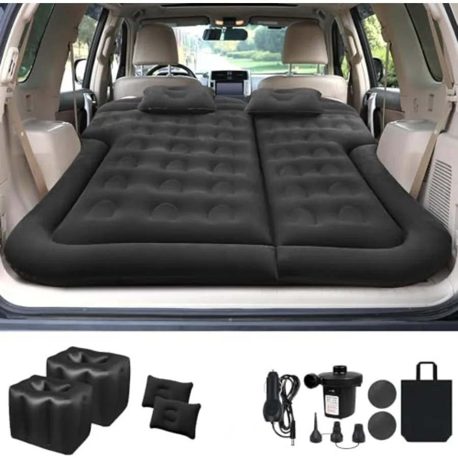 

® SUV Air Mattress Car Camping Travel Bed Car Air Mattress Back Seat Bed Thickened Inflatable Mattress with Two Air Pillow Full