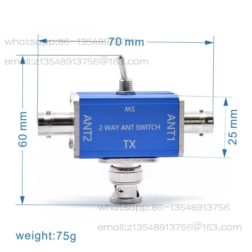 New dual-channel CB/HAM antenna coaxial switch 100W 1-30MHz SO239 BNC blue