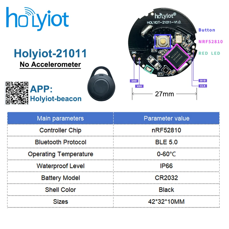 Holyiot Bluetooth 5.0 Beacon Indoor Positioning Asset Tracking Ibeacon Eddystone BLE Beacon Low Energy Automatikmodul für IOT – Detail 5