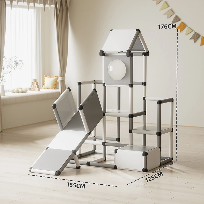 Climbing Frame Pipe Slide  Eco-Friendly Plastic Indoor Building Play-Structures for Indoors Outdoor  Educational Learning Toys