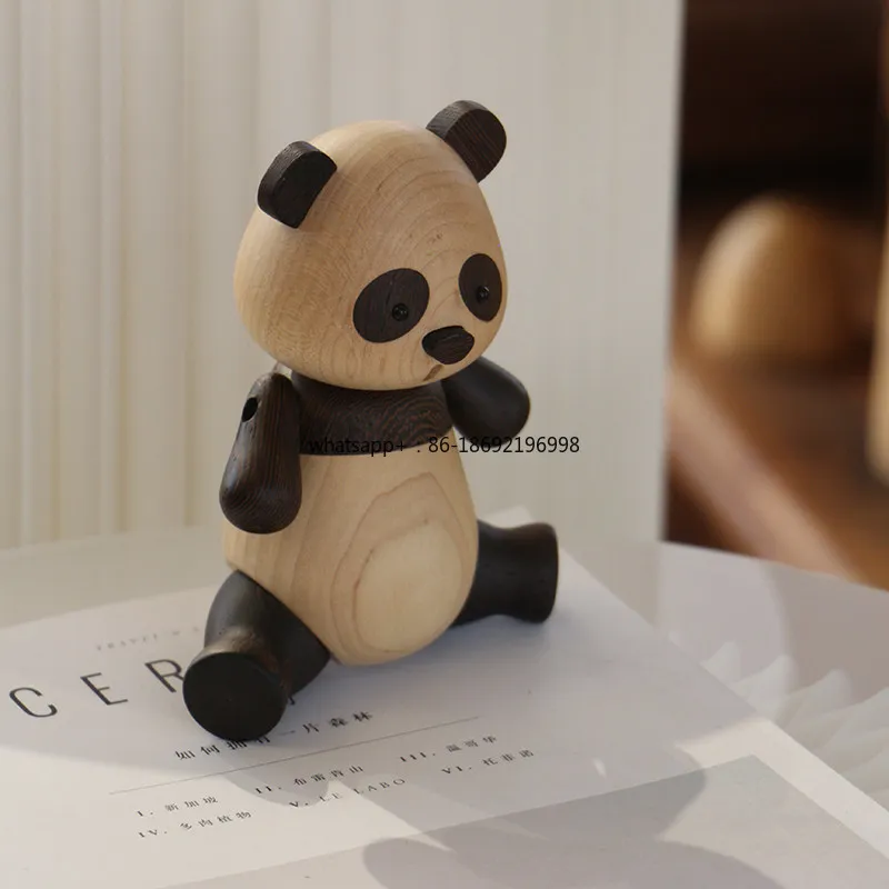Creative Cute Panda Panda Ornament, Solid Wood Home Desktop Decoration Gift