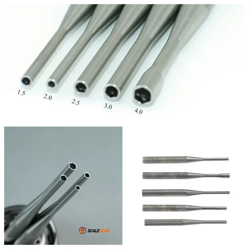 Stainless Steel Hexagon Socket Screwdriver Socket Set for 1/14 Tamiya RC Truck Trailer Tipper For Scania Actros For MAN Lesu DIY