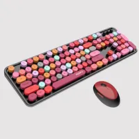 MOFII SWEETWireless teclado y ratón Combo, 2,4G Plug and Play, máquina de escribir inalámbrica, juego de teclado y ratón para Windows, escritorio