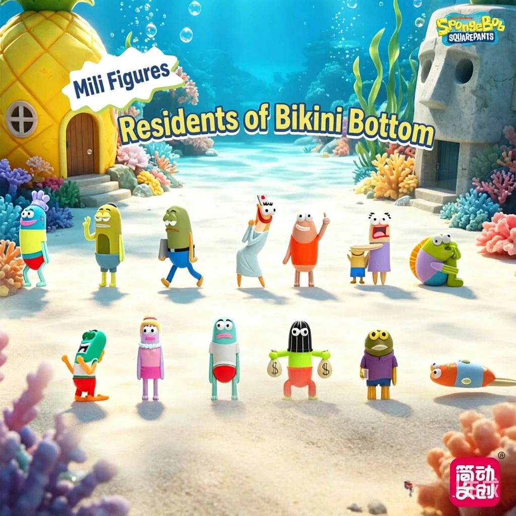 

SpongeBob SquarePants Blind Box Bikini Bottom Residents Series Mini Figure Micro Patrick Star Squidward Anime Action Toy Gift
