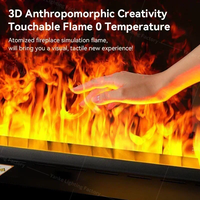 3D Atomized Fireplace APP Control LED Colorful Flame ECO Water Vapor Electric Fireplace for Indoor TV Wall Living Room Decor