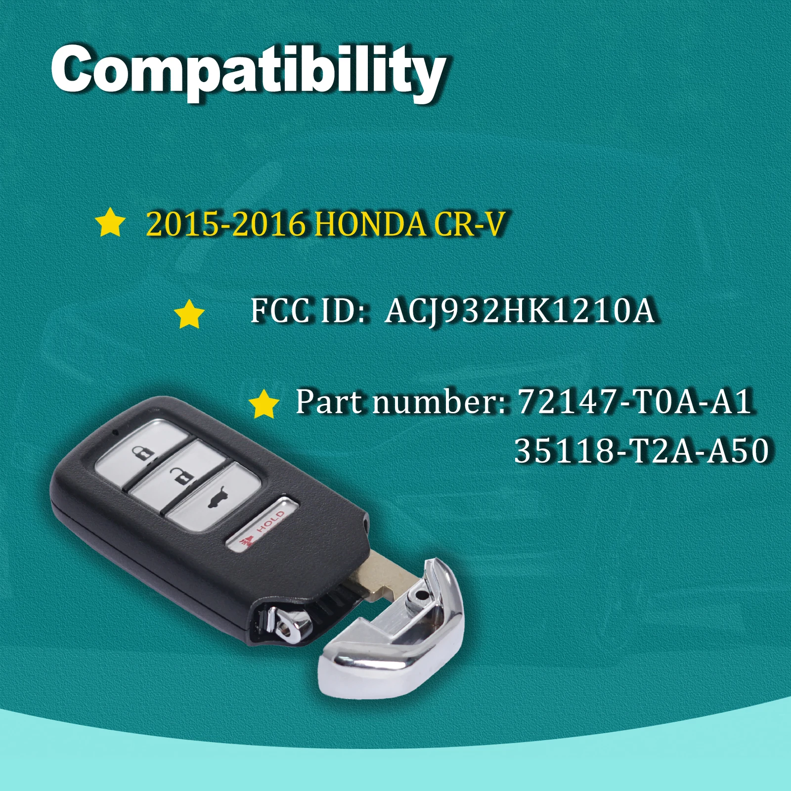 New Replacement Remote Key fob and Programmer Tool For 2015 2016 HONDA CR-V programming Key fob ACJ932HK1210A