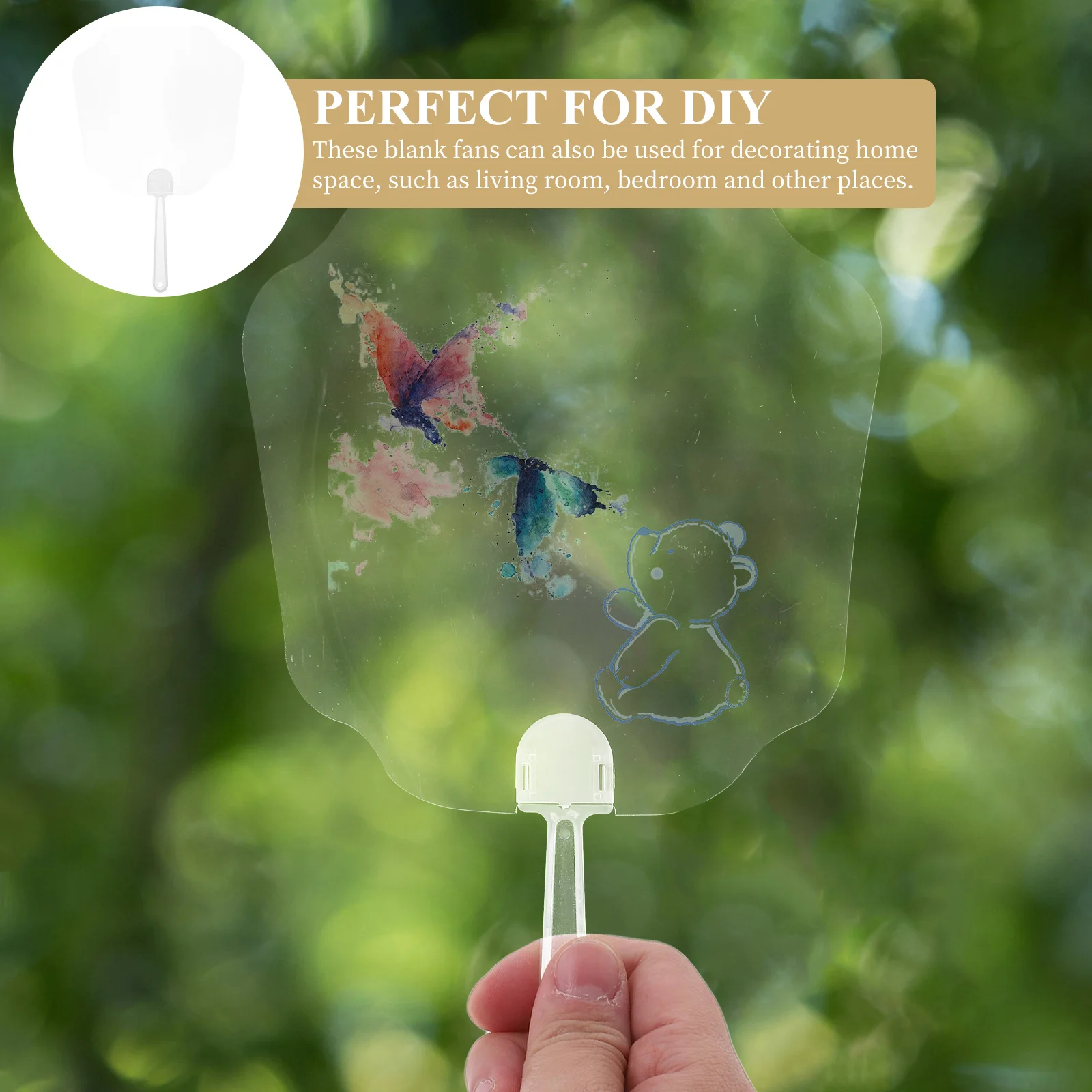 

8 Pcs Blank Round Fan Fans for Crafts Summer Painting Pvc Circular Child Graffiti Plastic
