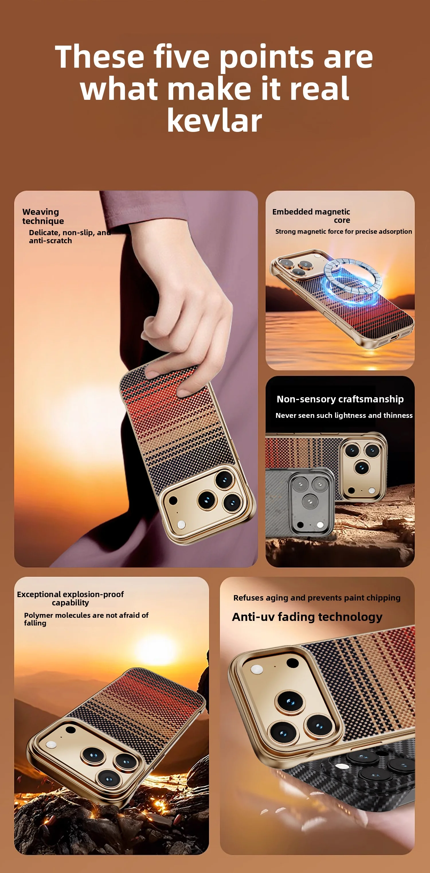 iPhone 17 Air、17、16 Pro Max、17、16、15 Pro、14、13、12対応、新メタルフレームレス超薄型耐衝撃シェル、マグネット対応