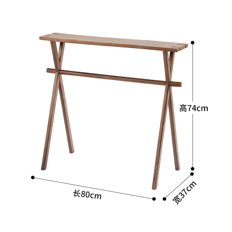 Camping triangular rack, outdoor camping tableware triangular bracket, solid wood picnic pot finishing triangular hanger