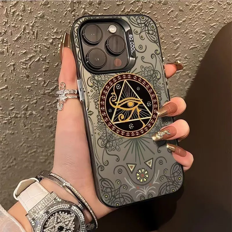 

Egyptian Eye of Horus Mandala Case For iPhone 17 16 15 14 Plus 13 12 11 Pro MAX 17 Air 16E Matte Ancient Egypt Mystical Cover