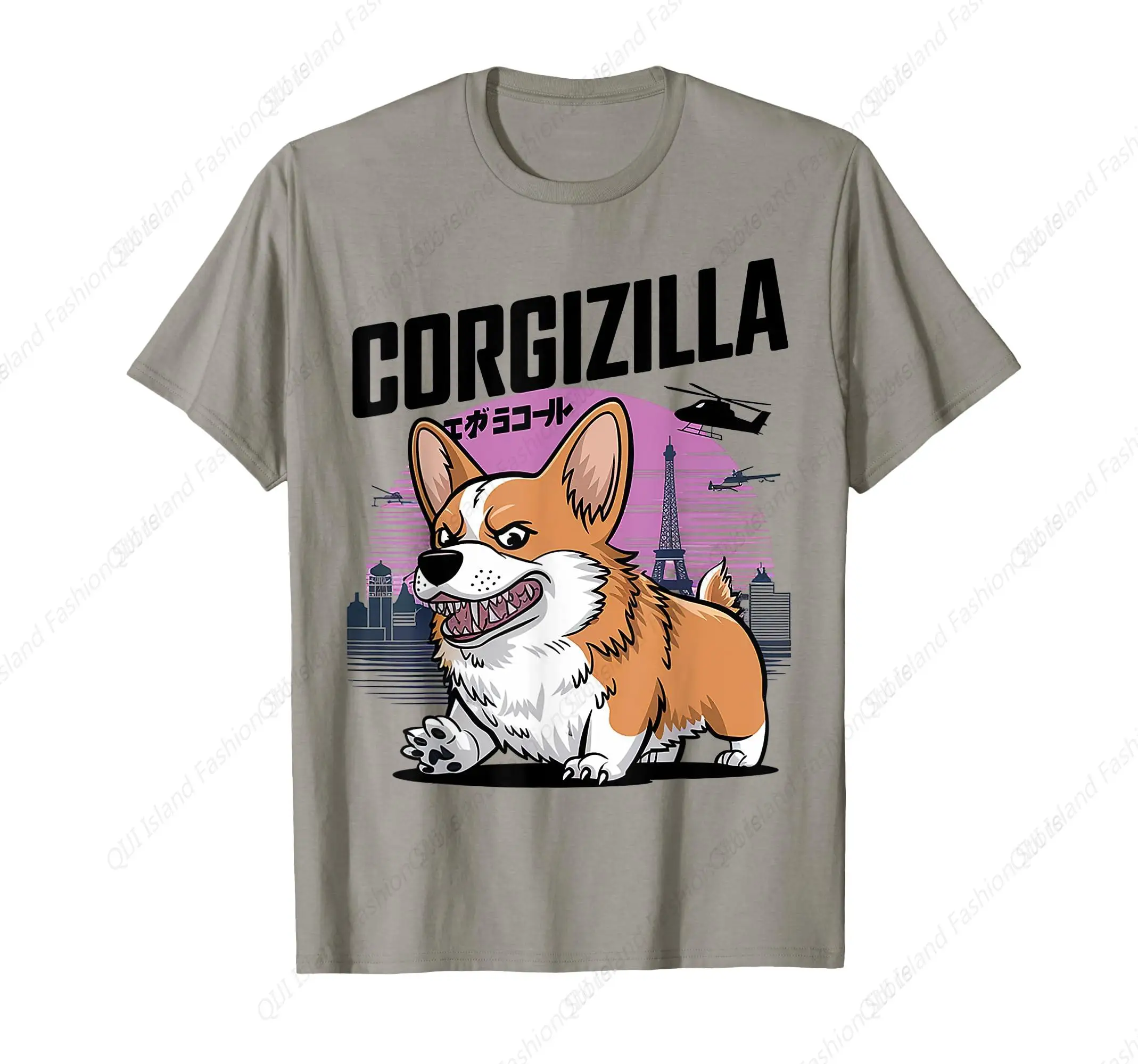 Puppy Dog CorgiZilla Japanese Art Corgi T-Shirt