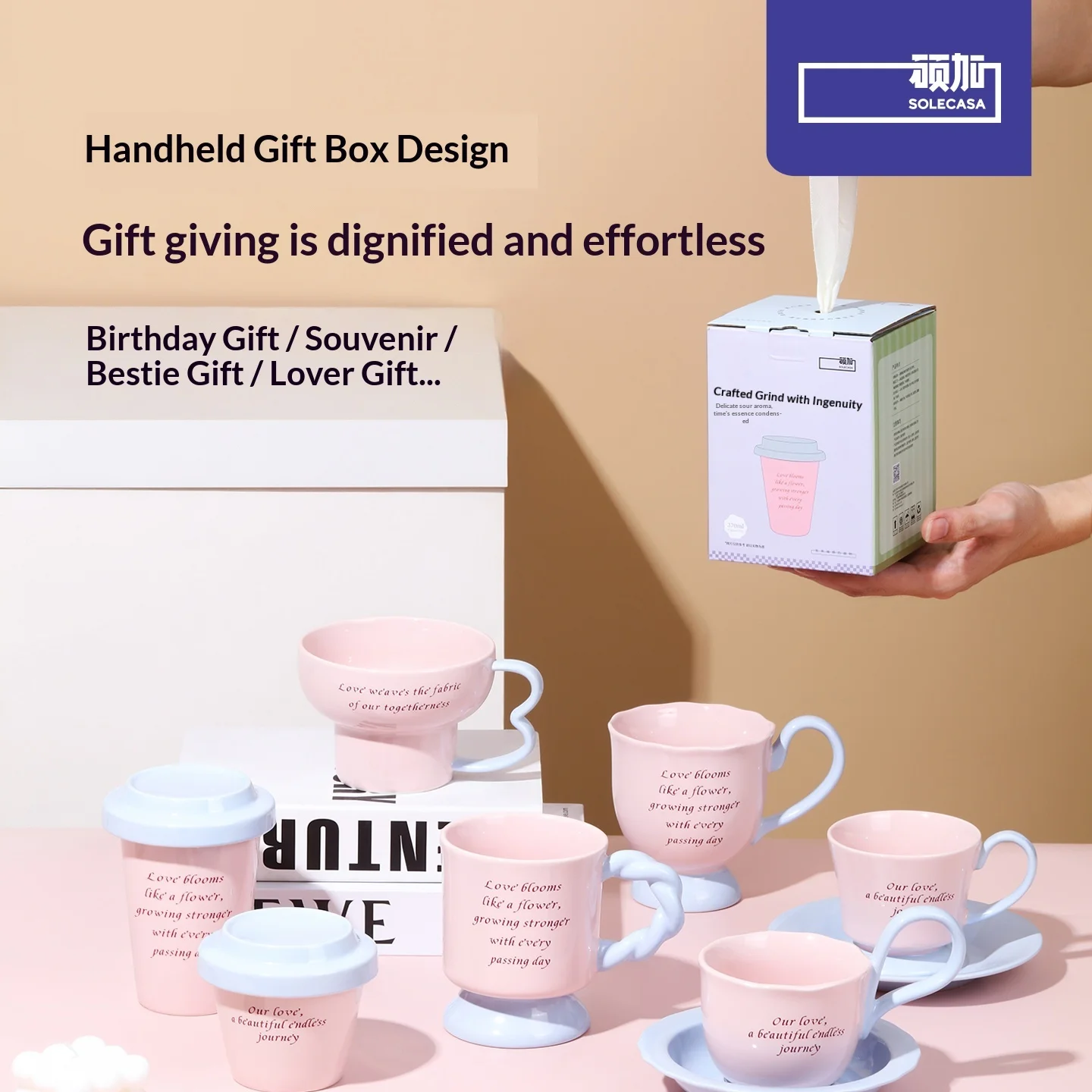 

SOLECASA Cold Brew Coffee Mug - Ceramic Active Glaze, Multi-Purpose for Beverages, Etc, Safe for Microwave & Dishwasher