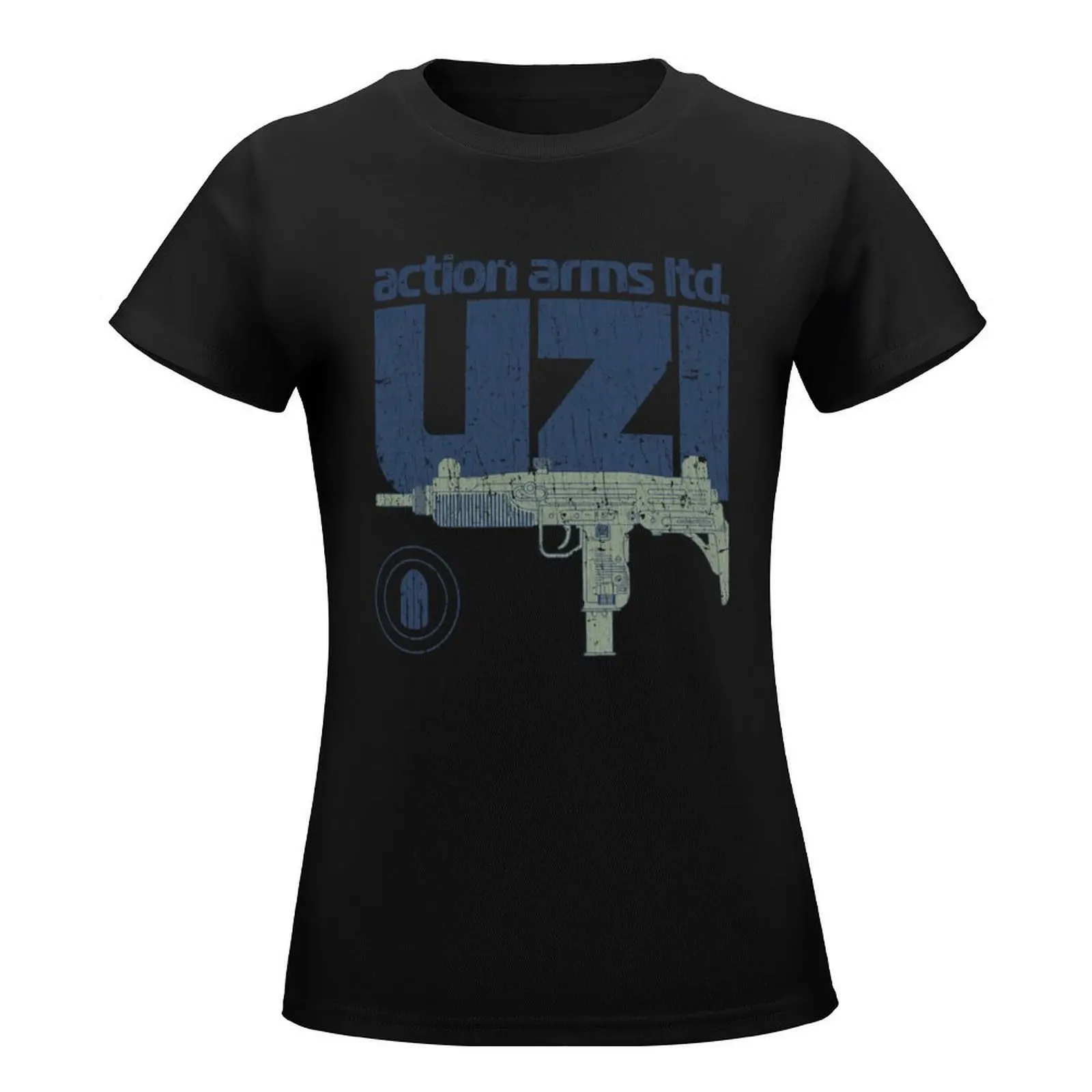 Action Arms Ltd. Uzi 1980 T-Shirt tops summer clothes hippie clothes korean fashion Womens clothing