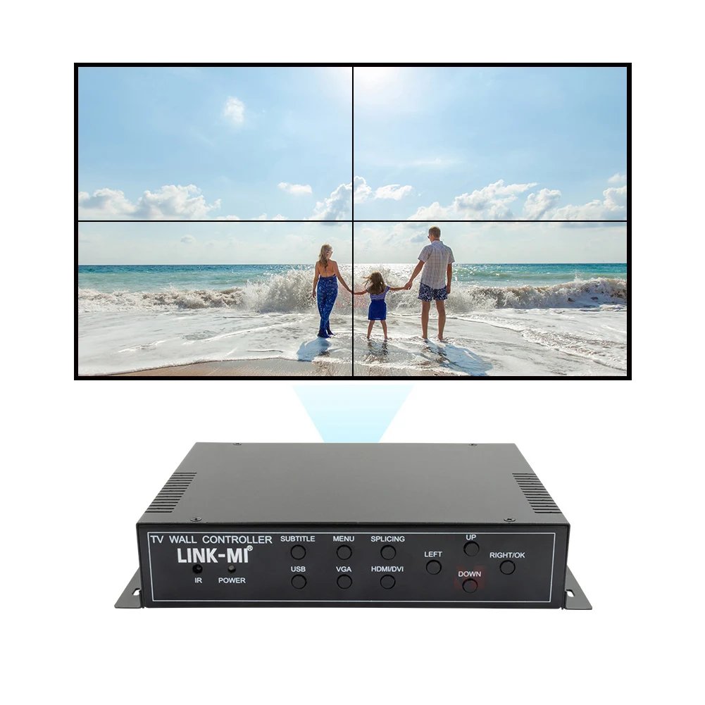 

4 in 9 Out Video Wall Controller Splicing Processor - 1080P HD 255 Screen Cascading, RS232 Control, Rotation & Border Blanking