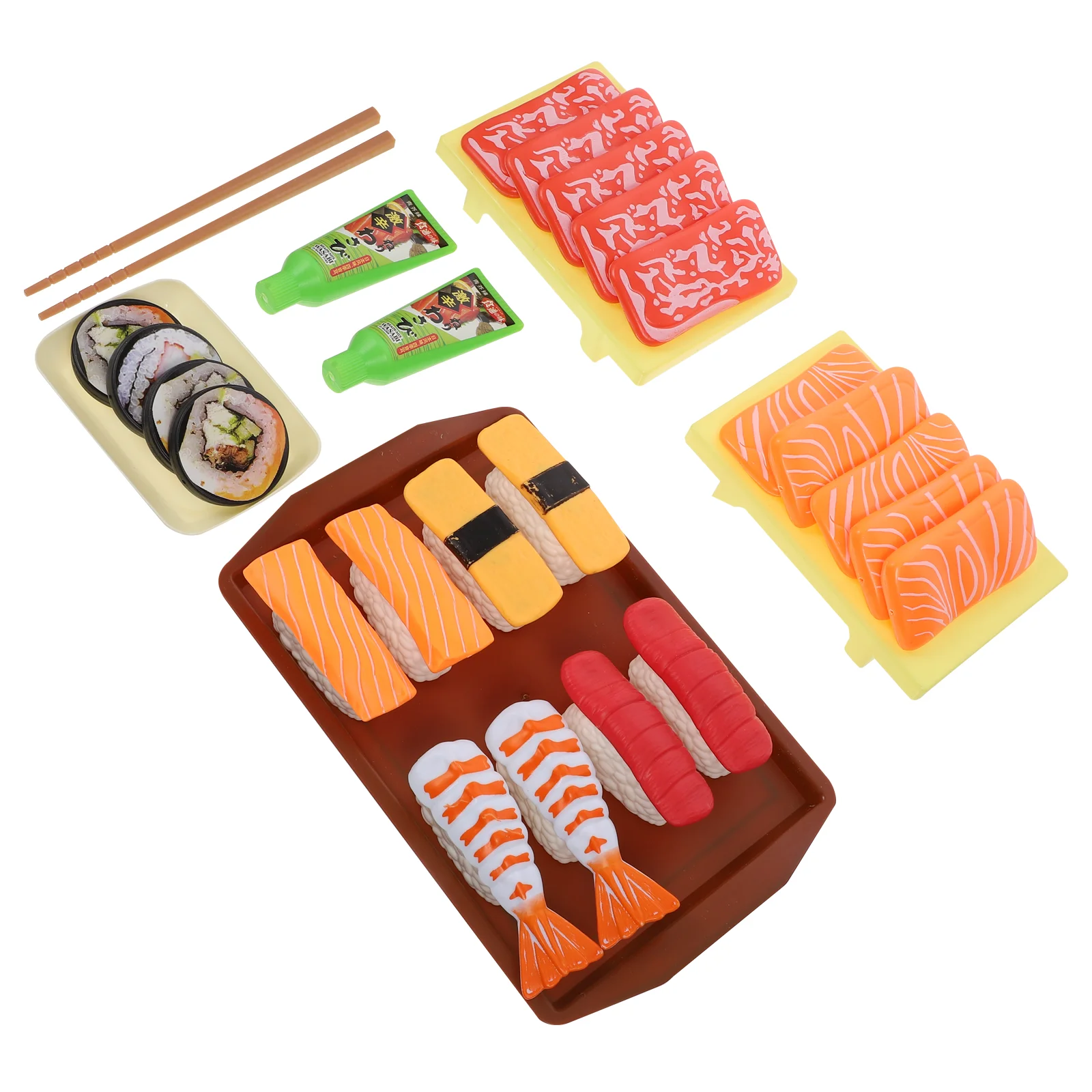 

37 Pcs Japanese Sushi Play House Toy Children’s Toys Barbecue Simulation Food Model Plastic Pretend Childrens