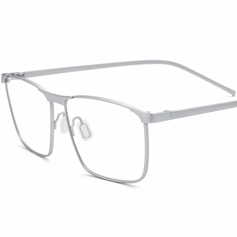 نظارات طبية للرجال من OLLYMURS مضادة لقصر النظر الضوئي باللون الأزرق من التيتانيوم النقي بإطار بصري مربع نظارات 18526