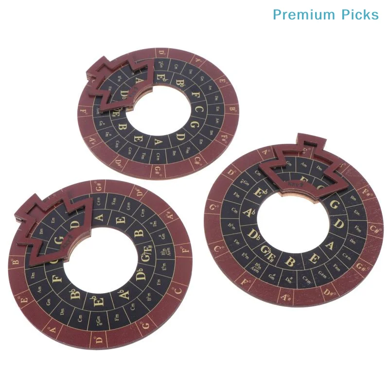 Wooden Circle of Fifths Chord Wheel Rotating Musical Learning Tool for Beginner Songwriters Piano Performance Preparation