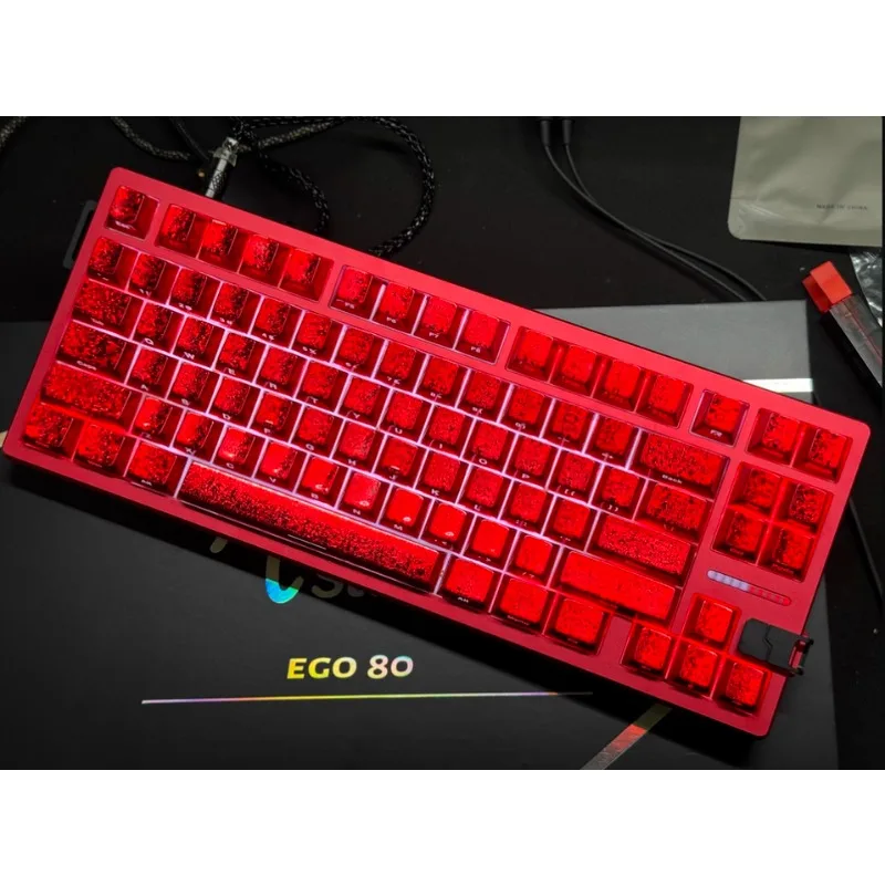 Ego80 Aluminum Shell Magnetic Axis PCB Costom Case for Wooting 80HE Anodized Gasket Structure HIFI Sound Package Gaming Keyboard