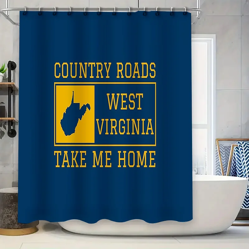 

West Virginia Mountain Landscape Shower Curtain Rustic Appalachian Scenery Nature Decor Farmhouse Bathroom Set Vintage Scenic Ba