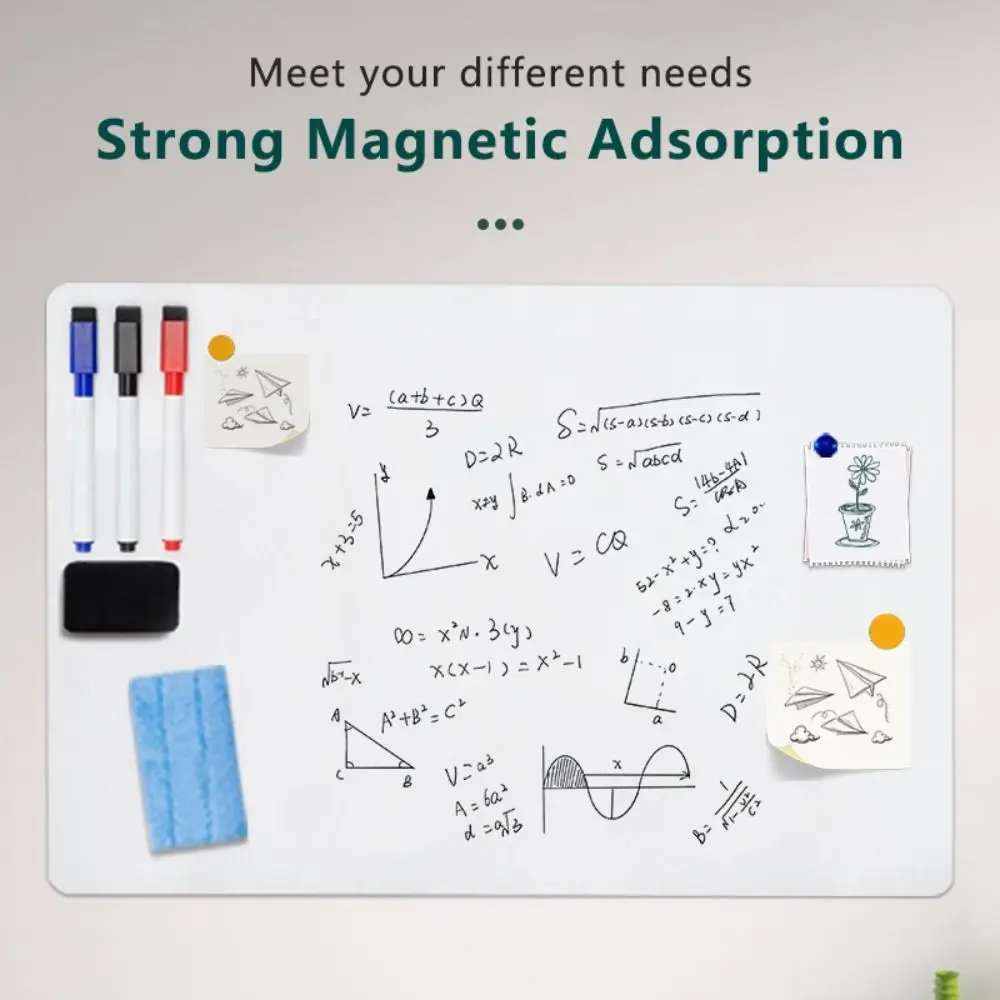 Multi-functional PET Magnetic Whiteboard A3/A4/A5 Reusable Dry Erase White Board Removable Writable Memo Message Board Office