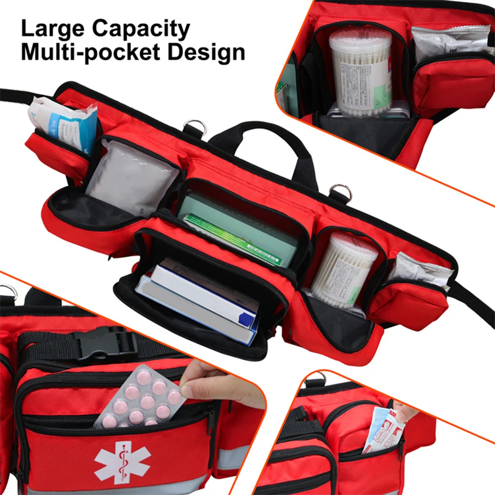 Empty Rescue Waist Bag First Aid Bag For Camping Travel Medical Storage Medical Organizer Outdoor Emergency Survival Running