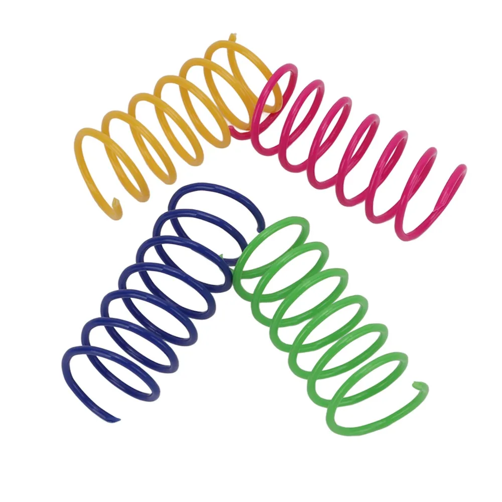 40PCS Fun Bite Resistance Cat Spring Toys Colorful Interactive Cat Toys Cat Coil Springs Hunt Training