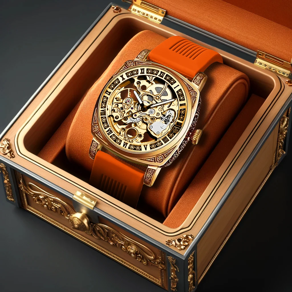 New men's watch with retro style, noble temperament, high-end personality, luminous men's mechanical watch