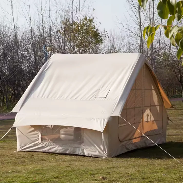 

6.3 Outdoor Waterproof Inflatable House Tent With Mosquito Screen 4 Season Removable Large Door Air Tent