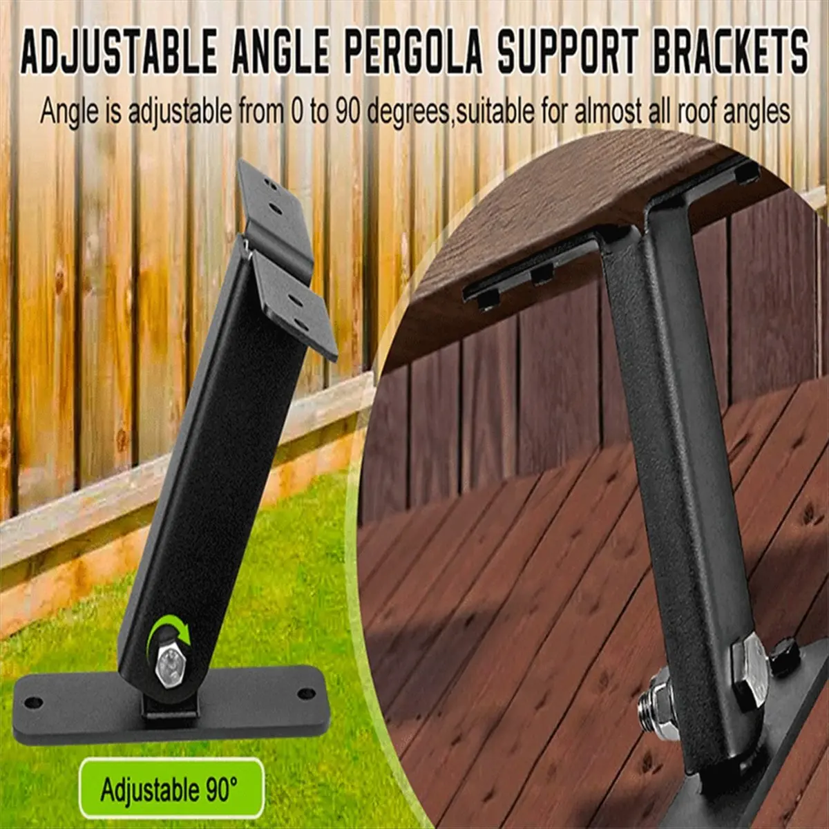 * A02R 3 uds elevador de techo para Patio Kit de soportes de pérgola de alta resistencia soportes de viga elevadora de techo de pérgola de acero inoxidable 304 ajustables