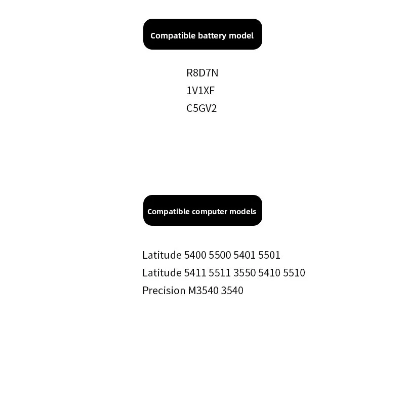 11,4 V 4210 mAh Nueva batería para portátil Dell Precision M3540/3540 |   Compatible con R8D7N, 1V1XF |   Nuevo