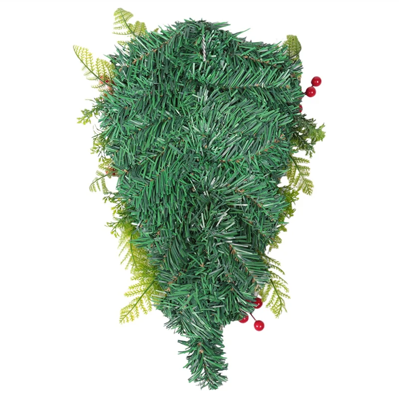 AA80-عيد الميلاد حلوى قصب إكليل للباب الأمامي عيد الميلاد درج زينة عيد الميلاد إكليل للديكور الداخلي 12X24 بوصة