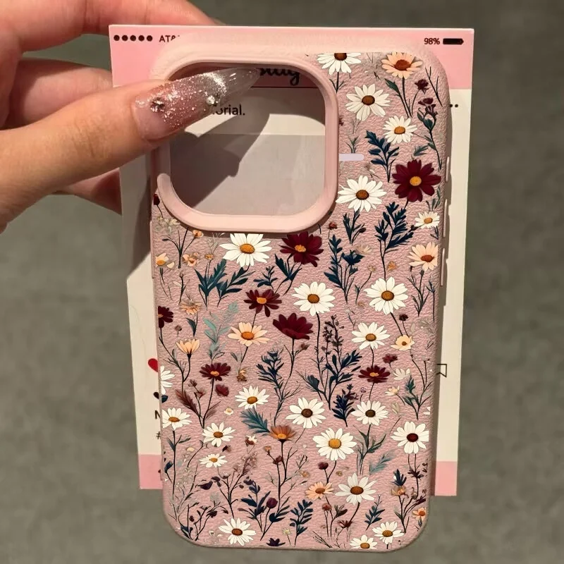 حافظة على شكل أوراق ديزي ملونة على الموضة لهاتف Realme 15 14 13 12 11 9 Pro Plus 10 8 5G 8i C53 C51 C63 C55 C35 C30S C65 C21Y C25Y