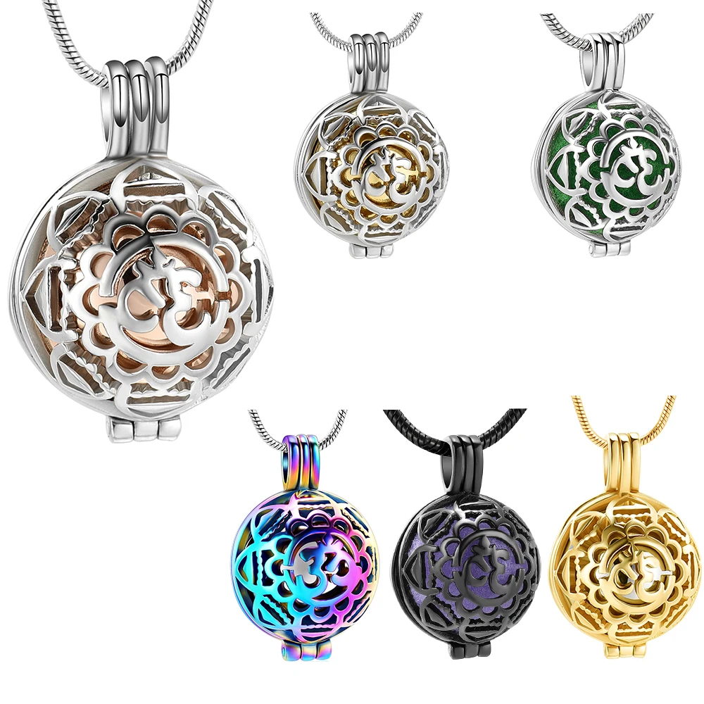 Cremation Necklace Openable Engrave Pendant Large Capacity Stainless Steel Ashes Holder Multi-Color Keepsake Memorial Jewelry