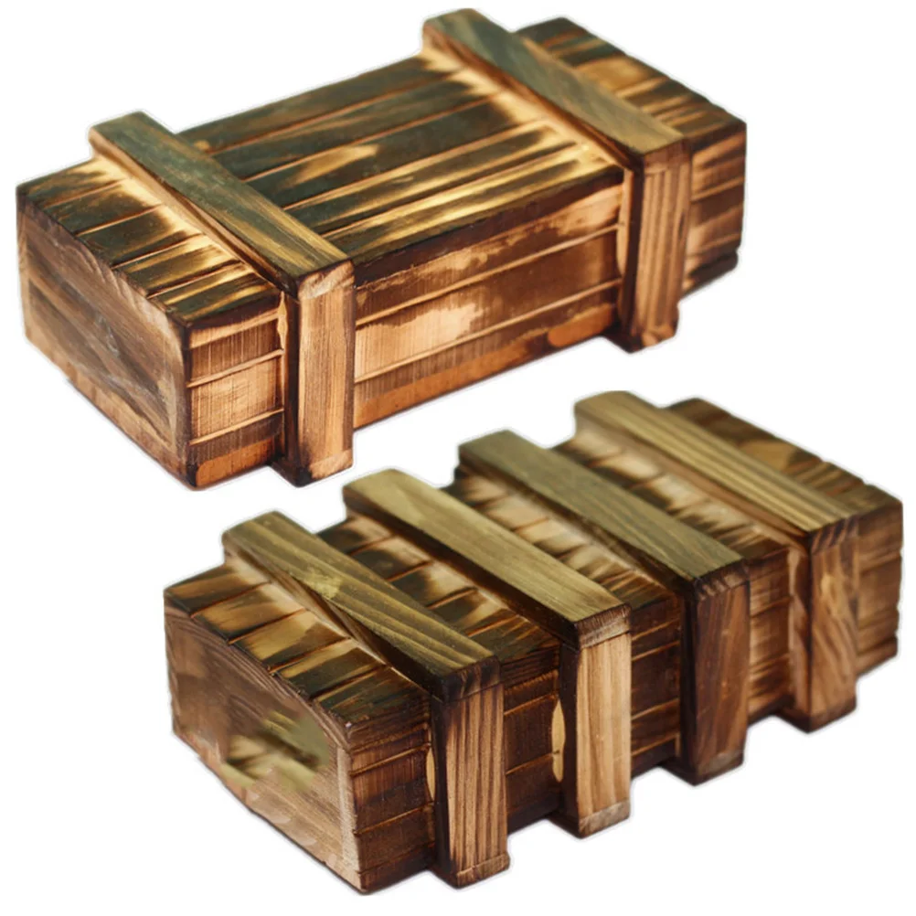 Kongming Lock Scatola di legno Rompicapo Gioco per bambini Regalo educativo per adulti Piccola scatola puzzle Sfida di apertura in legno
