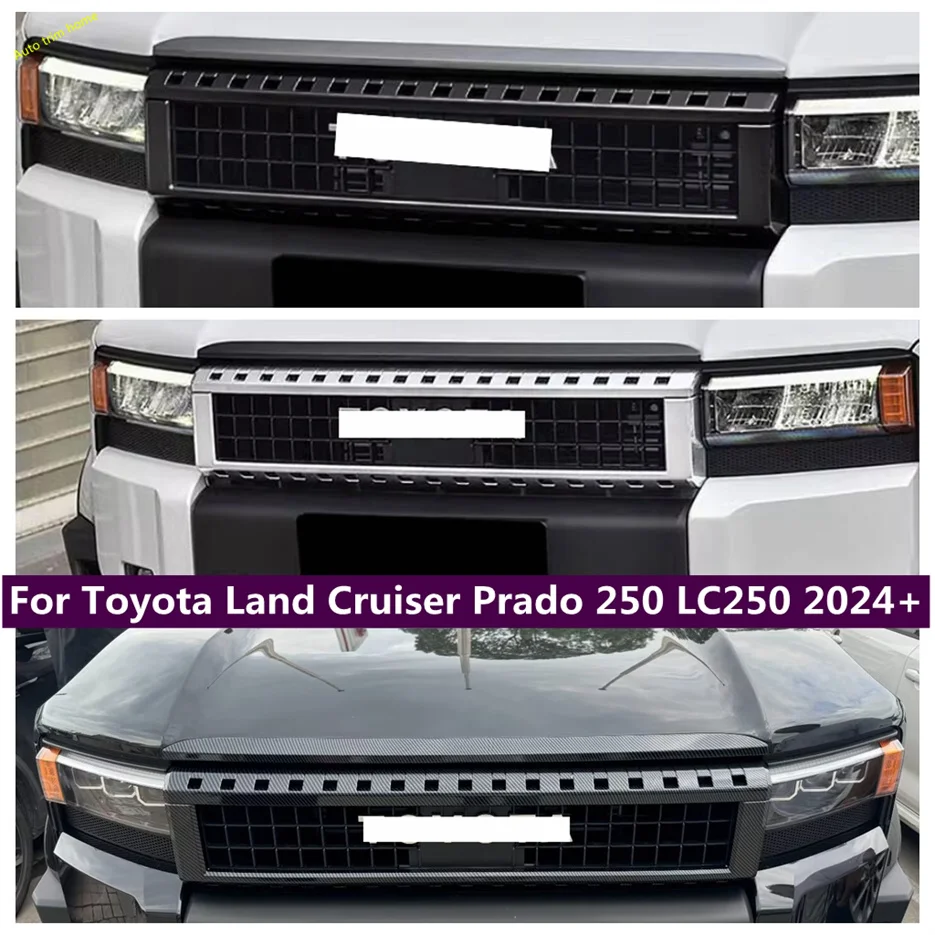 

Front Bumper Mesh Center Grille Grill Moulding Strips Cover Trim For Toyota Land Cruiser 250 Prado LC250 2024 2025 Accessories