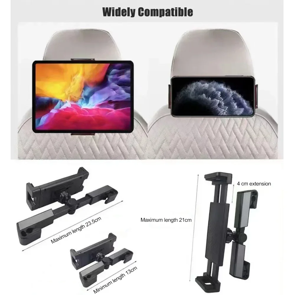 

2023 Car Back Seat Headrest Phone Holder Stretchable Tablet Stand Rear Pillow Adjustment Bracket For 4.7-12.9 Inch iPad iPhone