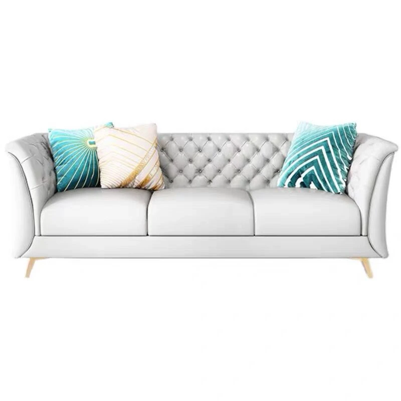 American Light Luxury Super Moving Leather Sofa Combination Top Layer Cowhide Three seater Living Room Small Unit Postmodern