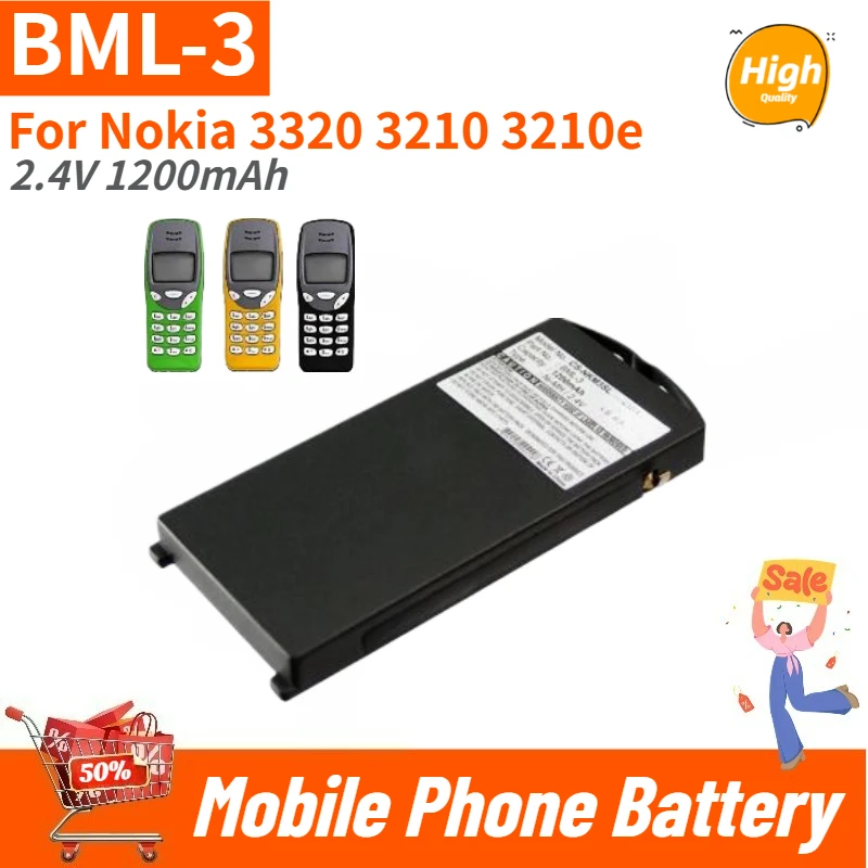 BML-3 High Quality Phone Battery 2.4V 1200mAh for Nokia 3320 3210 3210e Brand New Replacement Battery