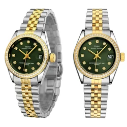 IBSO New Women Luxury Wristwatches Elegant Date Green Ladies Watch Japanese Movement Quartz Watch Stainless Steel Strap S1079