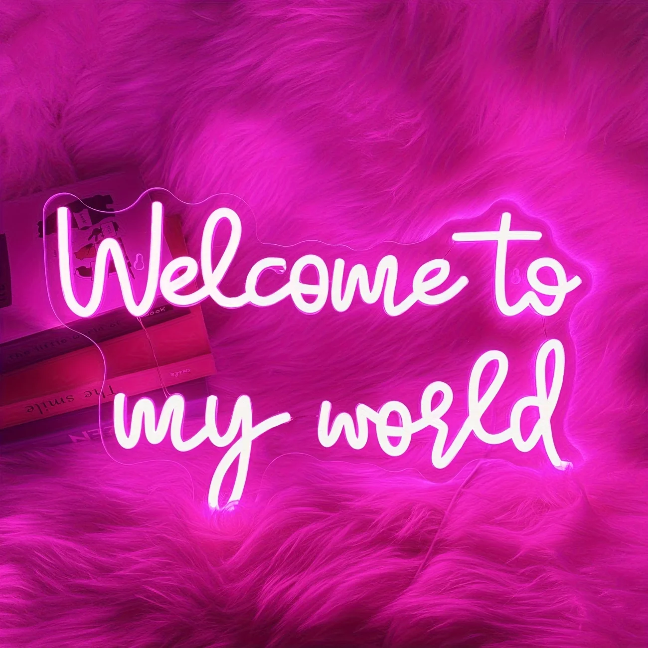 Welcome to My World Neon LED Sign, for Wall Decor, Wall Hanging Decor, Bedroom, Livingroom, USB Light Compatible with Laptop