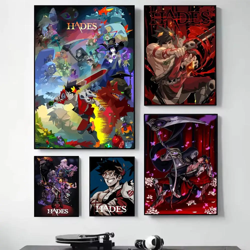Games H-Hades Game Painting Calligraphy Self Adhesive Wall Art Waterproof Print For Bedroom Living Room Hallway Home Decor