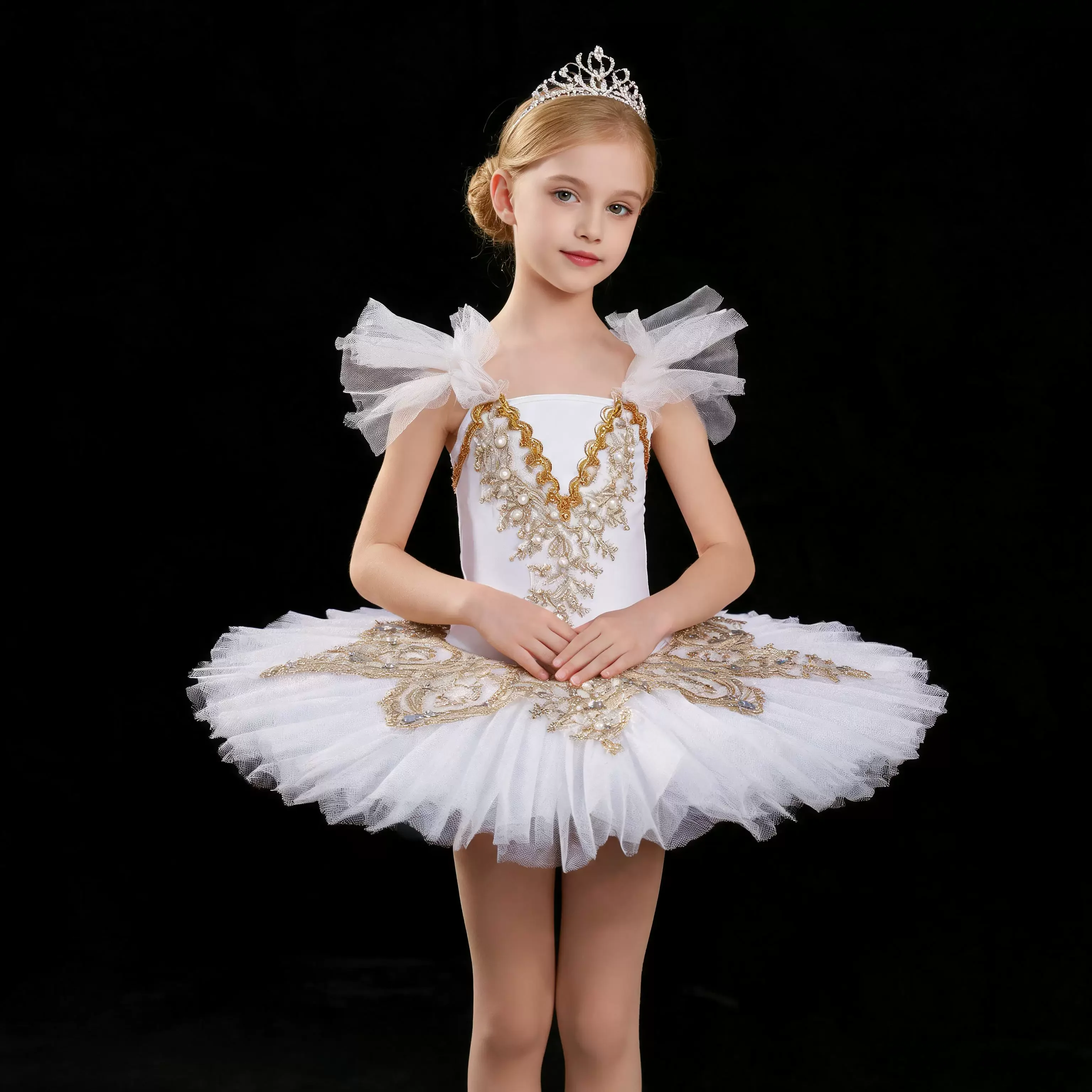 White Swan Lake Professional Ballet Tutu Girls Kids Pancake Ballerina Princess Ballet Party Dress Ballet Dance Costume